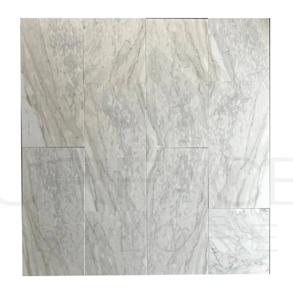 Calacatta Standard 12X24 Polished Marble Tile arrangement for elegant interiors
