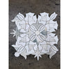 Calacatta verde royale blossom marble mosaic 12x12 honed white marble tile with intricate floral starburst patterns
