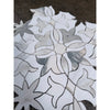Calacatta verde royale blossom marble mosaic 12x12 honed tile with white and gray leaf pattern in radial design