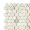 Calacatta Oliva Marble Honeycomb Mosaic Tile Sheet in Polished or Honed Finish