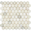 Calacatta Oliva Marble Honeycomb Mosaic Tile Sheet for Elegant Interior Design