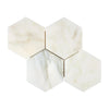 Calacatta Oliva Marble 10 Inch Hexagon Mosaic Tile in Polished or Honed Finish