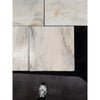Calacatta verde royale marble 12x12 tumbled tile in white with subtle gray and beige veining