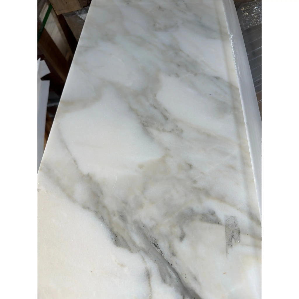 Calacatta Verde Royale Marble 12x24 Polished Tile with Gray Veins