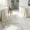 Calacatta verde royale marble 18x36 tile polished or honed with white marble floor tiles and subtle gray veining