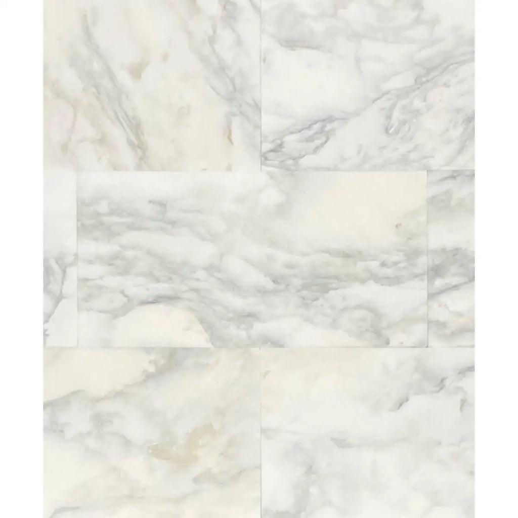 White Calacatta Oliva Marble 18X36 tiles with grey veining for polished or honed flooring