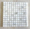 Calacatta Verde Royale marble 1x1 mosaic tile with gray veining, polished
