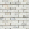 White marble brick mosaic tile from Calacatta Oliva, polished or honed finish
