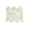 Calacatta Oliva Marble 1X3 Herringbone Mosaic Tile showcasing elegant marble pattern