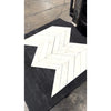 Calacatta verde royale marble 3x12 polished-honed white marble tiles arranged in a herringbone chevron mosaic pattern