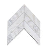 White marble mosaic tile chevron pattern calacatta verde royale marble 3x12 polished-honed finish