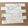 Calacatta Verde Royale Marble 4x12 Polished White Tile with Gray Veining