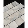 Calacatta verde royale marble 4x4 tile tumbled gray stone mosaic tiles with natural texture and subtle veining