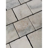 Calacatta verde royale marble 4x4 tile tumbled gray stone pavers with natural weathered texture and subtle veining
