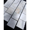 Calacatta verde royale marble 4x4 tile tumbled white marble mosaic with subtle gray veining and irregular edges