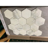 White Calacatta Verde Royale 6-inch hexagon marble mosaic tile with gray veining