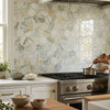 Calacatta verde royale marble 6 inch hexagon mosaic tile with polished marble pattern in white gray and beige veining
