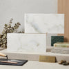 Calacatta verde royale marble 6x12 tile polished or honed with white marble and subtle gray veining in a modern layout