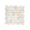 Woven white marble mosaic tile in Calacatta Oliva Marble Basketweave polished or honed