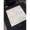 Calacatta verde royale white marble mosaic tile with polished-honed finish and geometric herringbone pattern