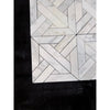 White marble mosaic tile with geometric pattern in calacatta verde royale polished-honed finish