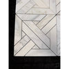 Calacatta verde royale marble heritage pattern mosaic polished-honed with white marble geometric herringbone and gray veining