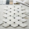 White marble hexagonal mosaic tile with black grout calacatta verde royale marble octave polished or honed finish