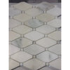 Calacatta Verde Royale polished octagonal marble mosaic tile with black grout