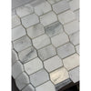 Polished Calacatta Verde Royale marble hexagonal mosaic tile with gray veining