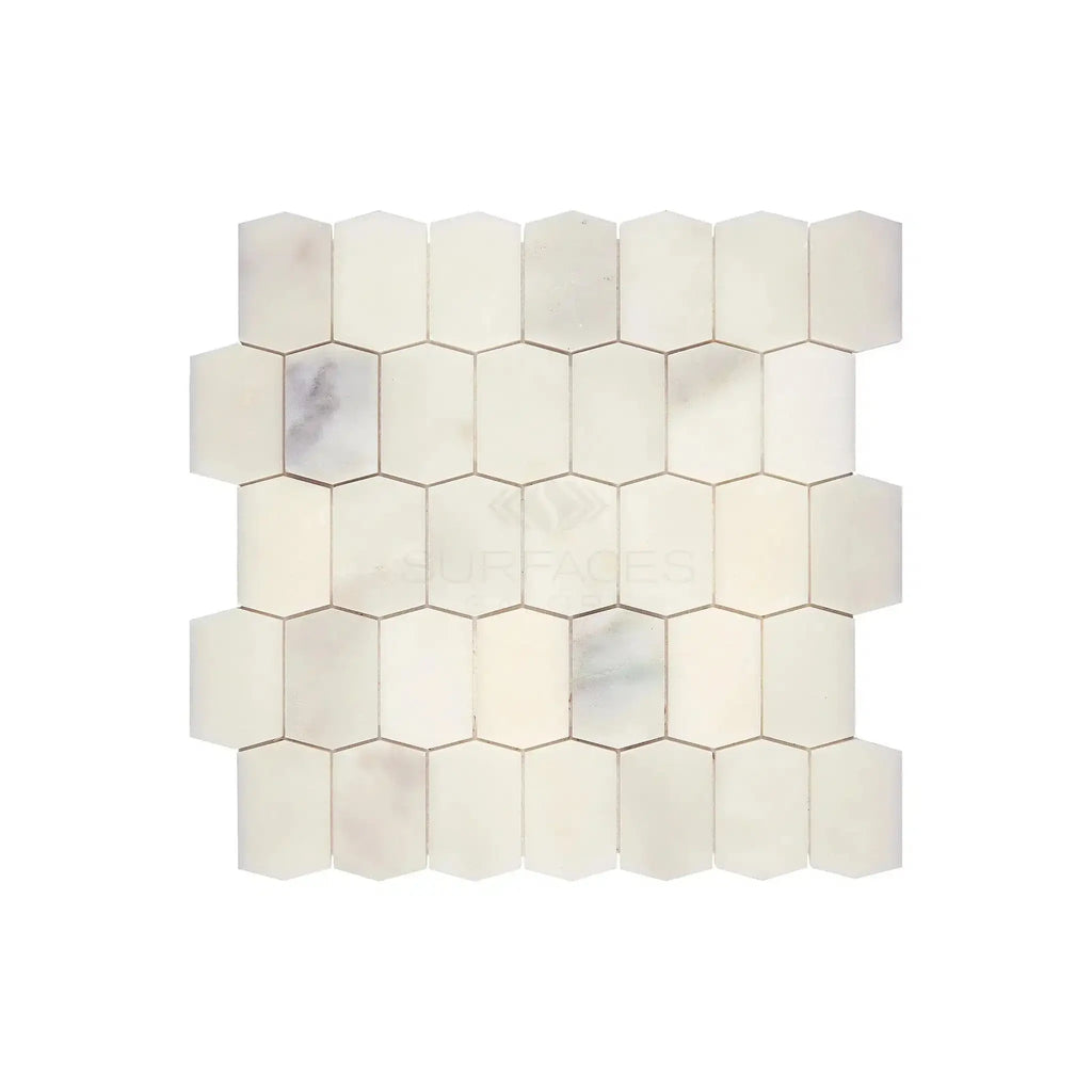 Calacatta Oliva White Marble Picket Tile Mosaic Polished or Honed for elegant decor