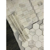 Calacatta Verde Royale polished white marble hexagonal mosaic tile with gray veining