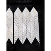 White marble mosaic tile with calacatta verde royale marble in polished honed chevron pattern for interior use