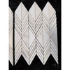 White marble mosaic tile with chevron pattern from calacatta verde royale marble venezia mosaic polished-honed collection