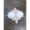 Calacatta Verde Royale 12x12 honed marble mosaic tile with white and light gray star-shaped geometric pattern