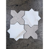 Calacatta verde royale marrakech marble mosaic tile 12x12 honed with white and gray star and cross patterns