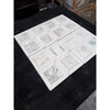 White marble mosaic tiles calacatta verde royale with geometric pattern arranged in a square formation