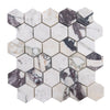 Calacatta Viola 2 inch Hexagon Polished and Honed Marble Mosaic Tile Display