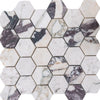 Calacatta Viola 2 inch Hexagonal Polished or Honed Marble Mosaic Tile Sheet