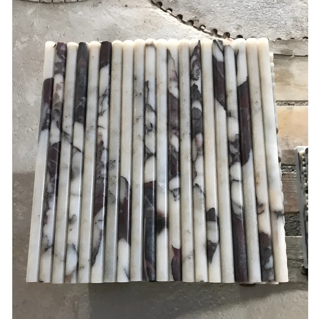 Calacatta Viola Imperiale marble pencil liner trim, polished or honed, 1/2x12