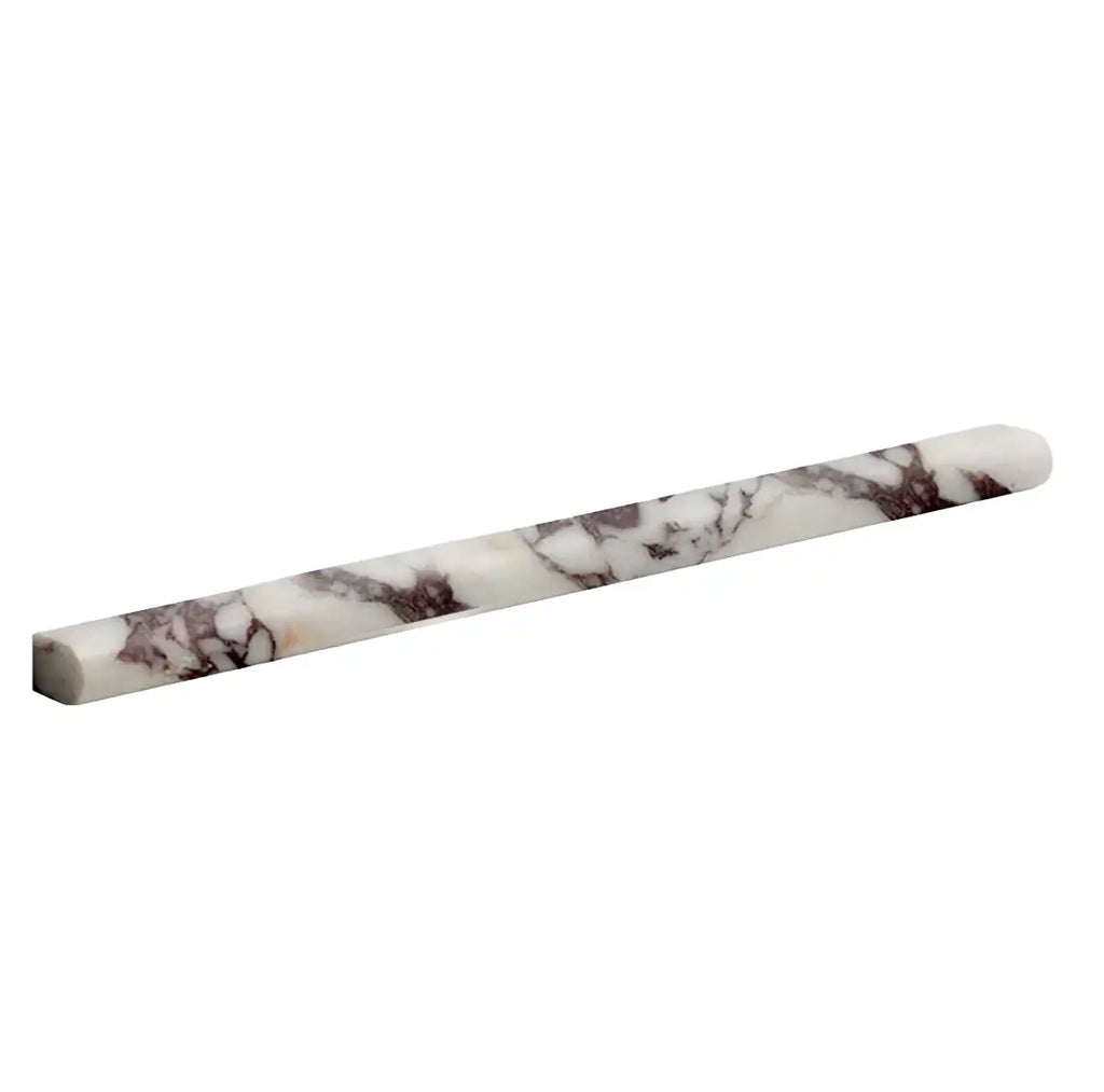 Calacatta Viola Imperiale marble 1/2x12 pencil liner trim with dark veining