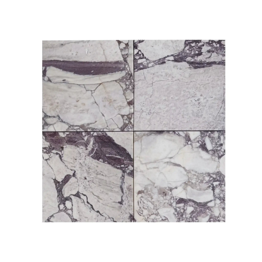 Calacatta Viola Imperiale marble 12x12 polished-honed tiles with white and gray veining