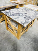 Calacatta Viola Imperiale marble slab, 12x24 polished-honed, white with gray veins in wooden crate