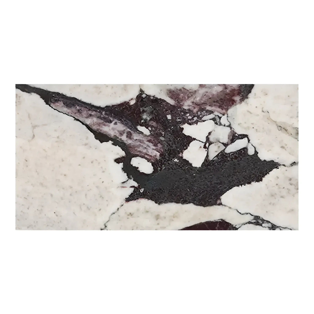 Calacatta Viola Imperiale marble slab with dark veining and purple accents