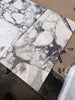 Calacatta Viola Imperiale white gray marble tiles, 12x24 polished-honed veined pattern