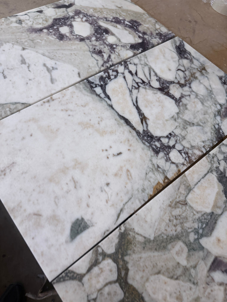 Calacatta Viola Imperiale marble 12x24 polished-honed white gray veined tiles
