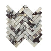 Calacatta Viola Imperiale marble herringbone mosaic tile, polished-honed