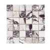 Calacatta Viola Imperiale marble 2x2 mosaic tile polished-honed with white and dark gray veined natural pattern