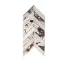 Calacatta Viola Imperiale marble 2x8 chevron mosaic tile panel in polished-honed white and black veined design
