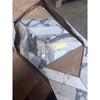 Calacatta Viola Imperiale marble 2x8 chevron mosaic in white gray veined pattern