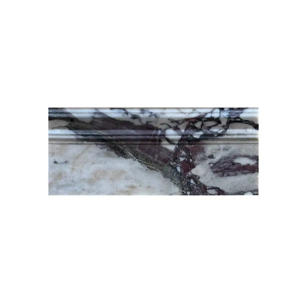 Calacatta Viola Imperiale marble mantel with purple-black veins